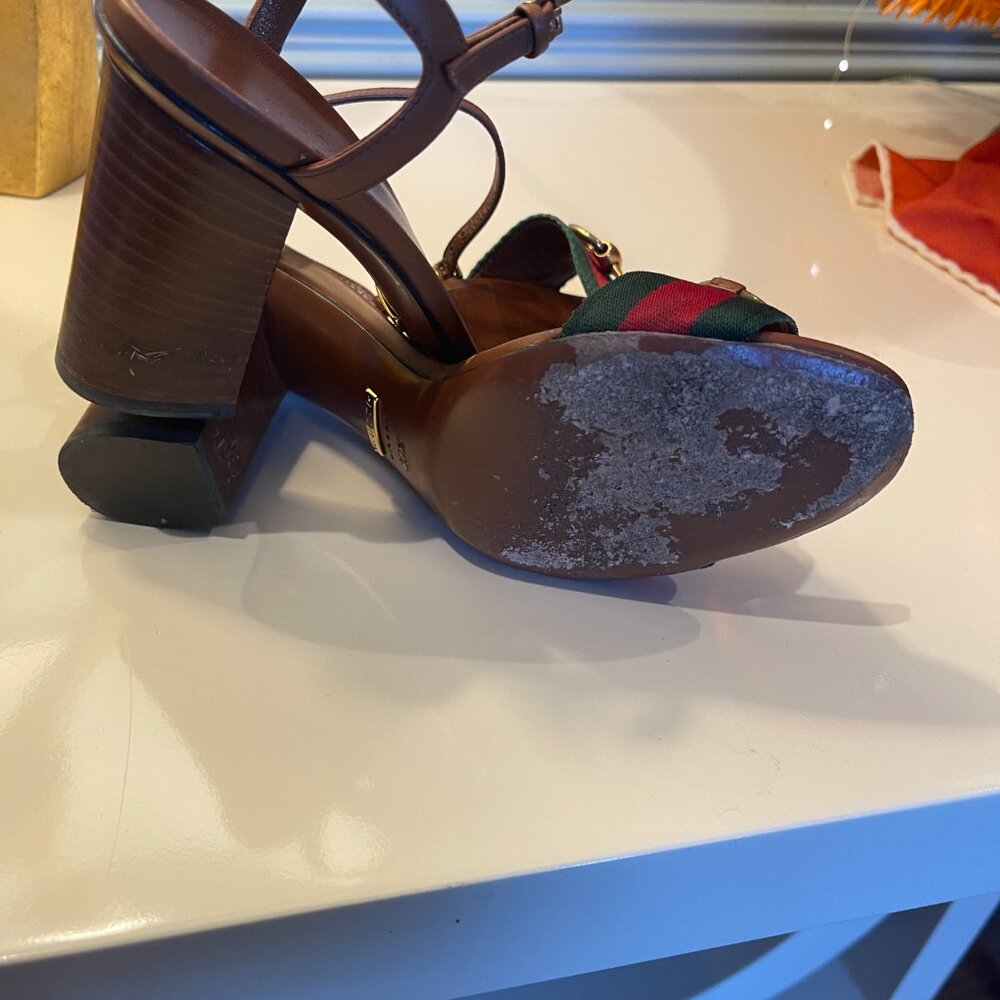 Gucci NS NYLON LIFFORD V.R.V / CUIR SANDALS 36 1/2 - Picture 7 of 16
